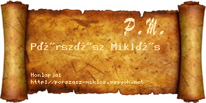 Pórszász Miklós névjegykártya