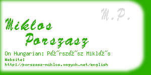 miklos porszasz business card